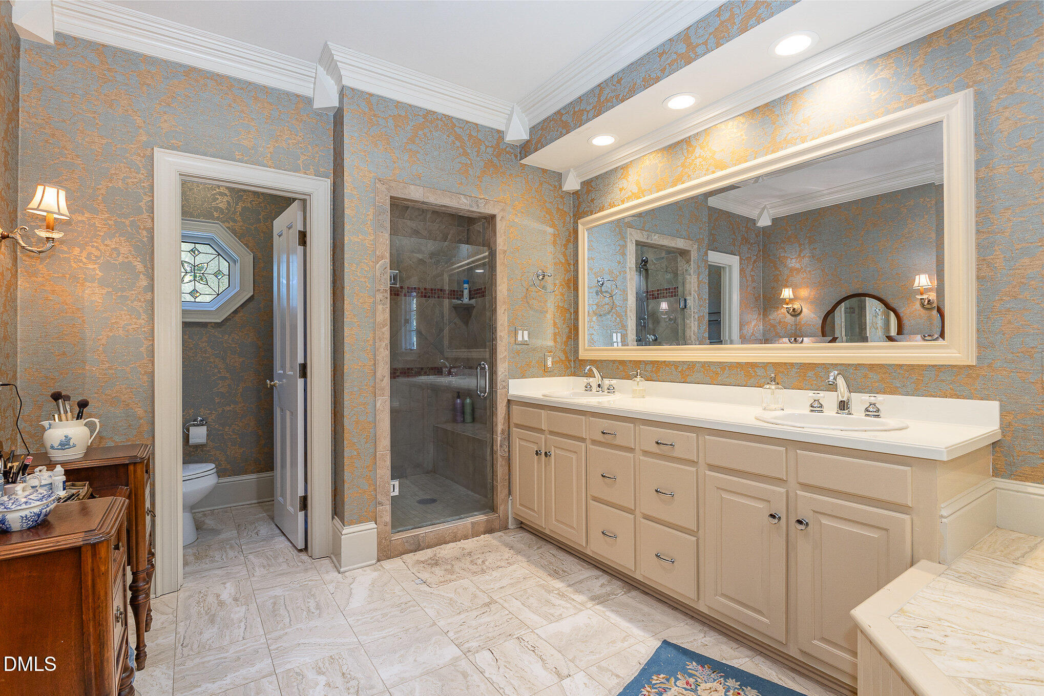 672 Lake Wackena Road Goldsboro, NC 27534 - Photo 15 of 46 a bathroom with a granite countertop sink mirror and