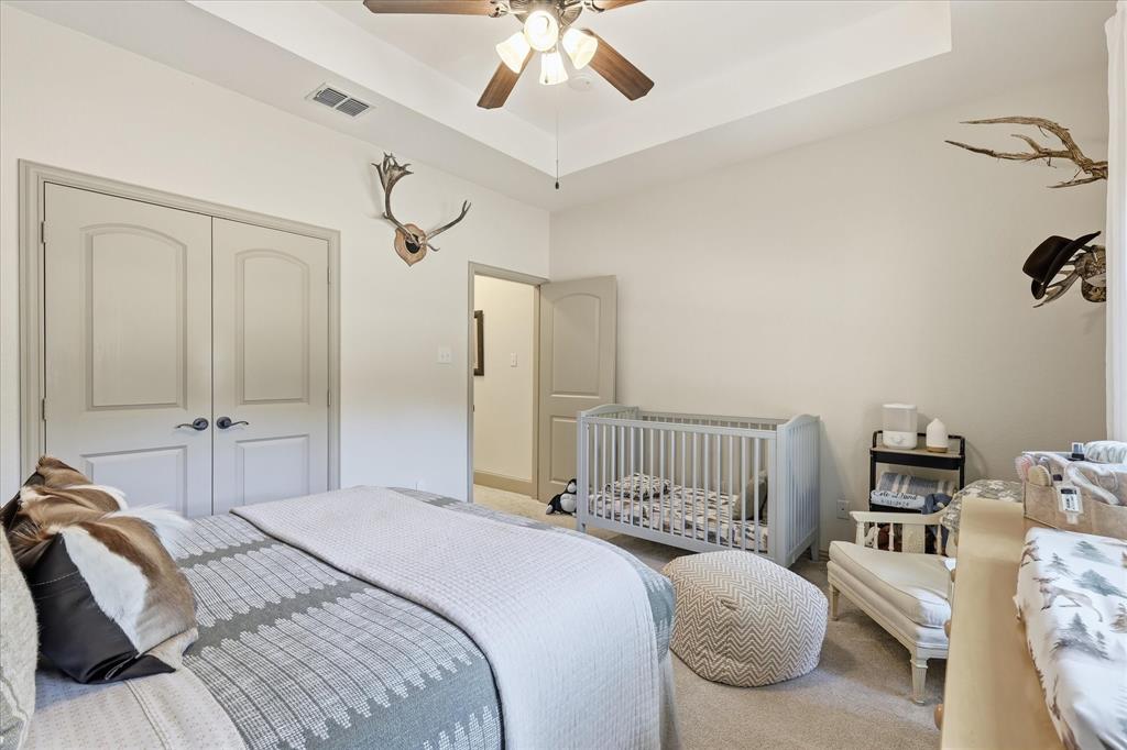 149 Overton Ridge Circle Weatherford, TX 76088 - Photo 27 of 39 Tray ceiling with a ceiling fan light fixture
