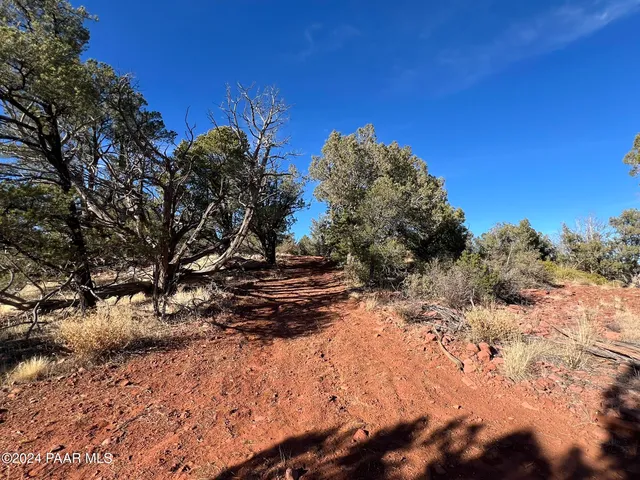 a view of a large building with mountains in the background