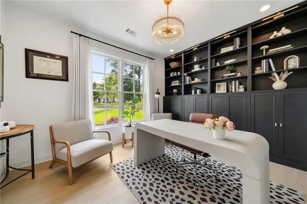 a room with furniture