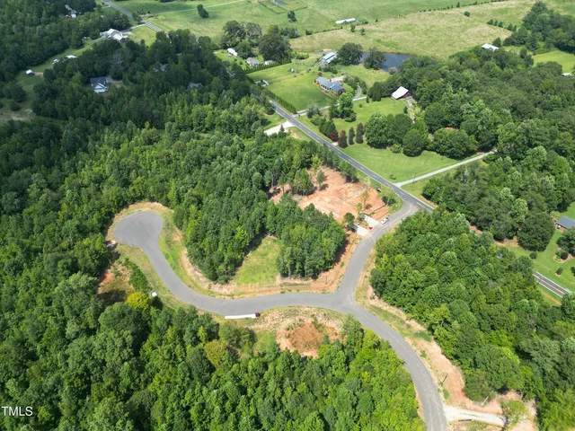 a view of a swimming pool with a yard and plants