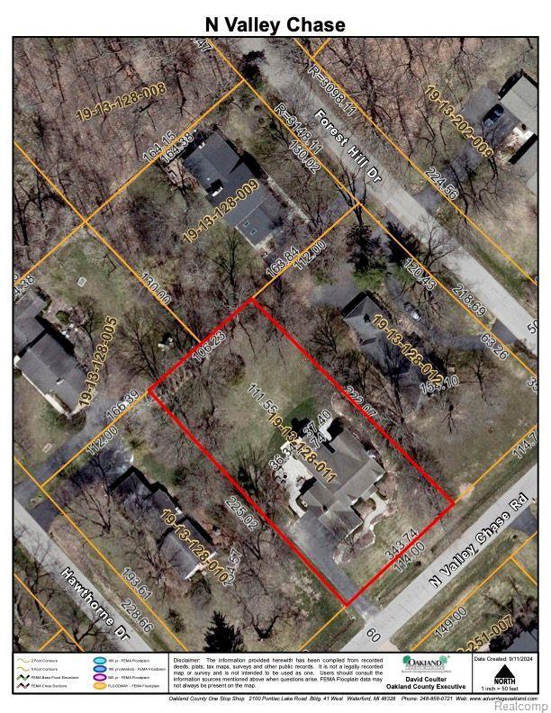 825 North Valley Chase Road Bloomfield Hills, MI 48304 - Photo 38 of 38 Lot Dimensions