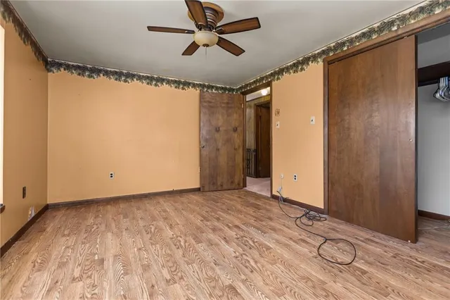 an empty room with windows