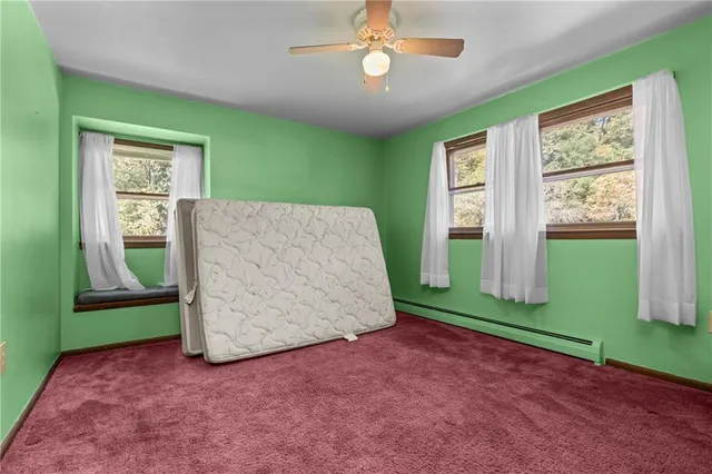 an empty room with a workbench