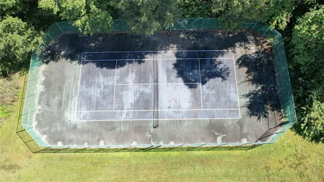 an aerial view of swimming pool