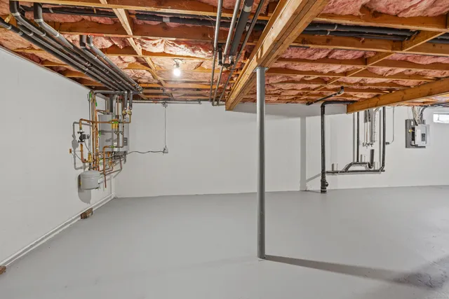 a view of a room with racks on the wall