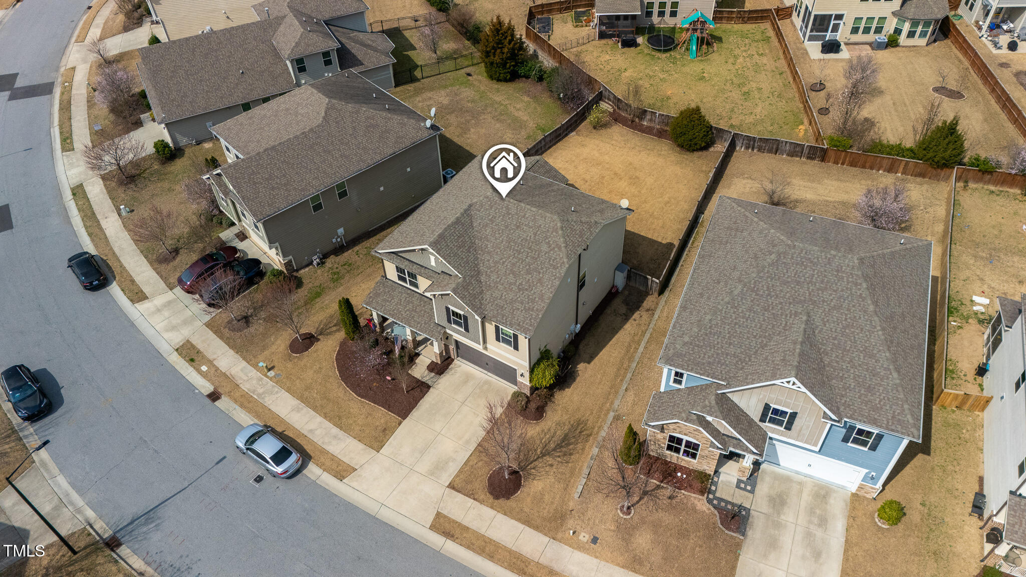 1715 Capstone Drive Durham, NC 27713 - Photo 48 of 53 an aerial view of a backyard with seating space