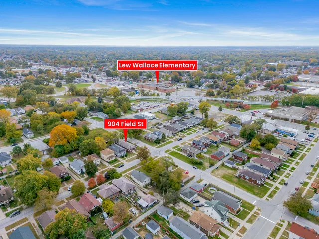 an aerial view of a city