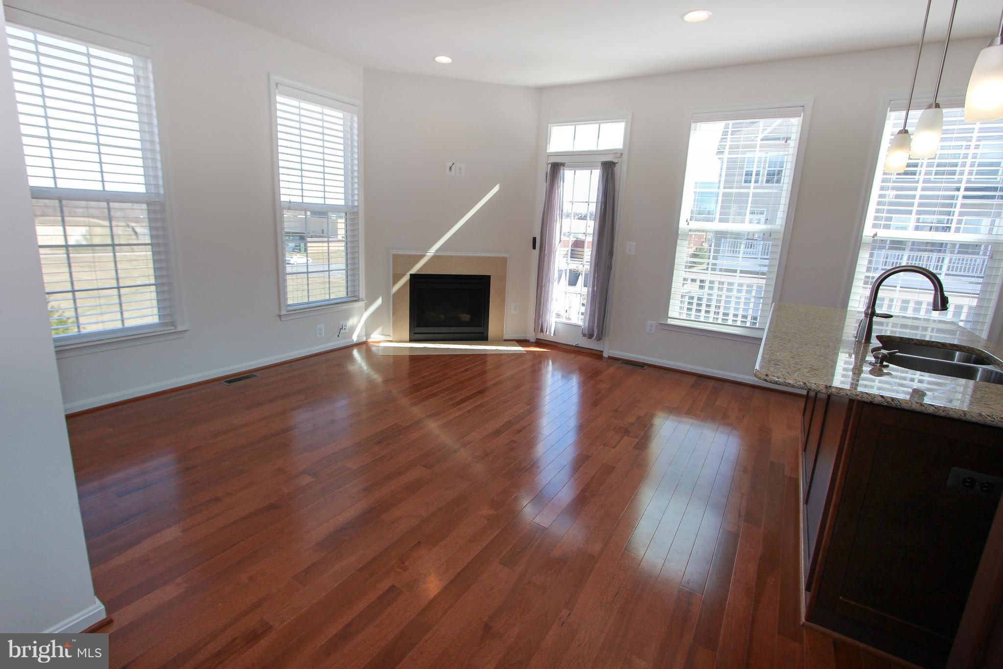 22629 Hawkbill Square Ashburn, VA 20148 - Photo 3 of 30 an empty room with wooden floor fireplace and windows