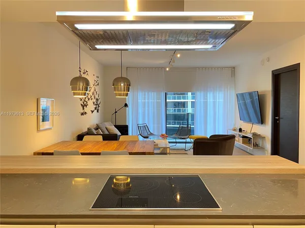 a room with a couch and a table