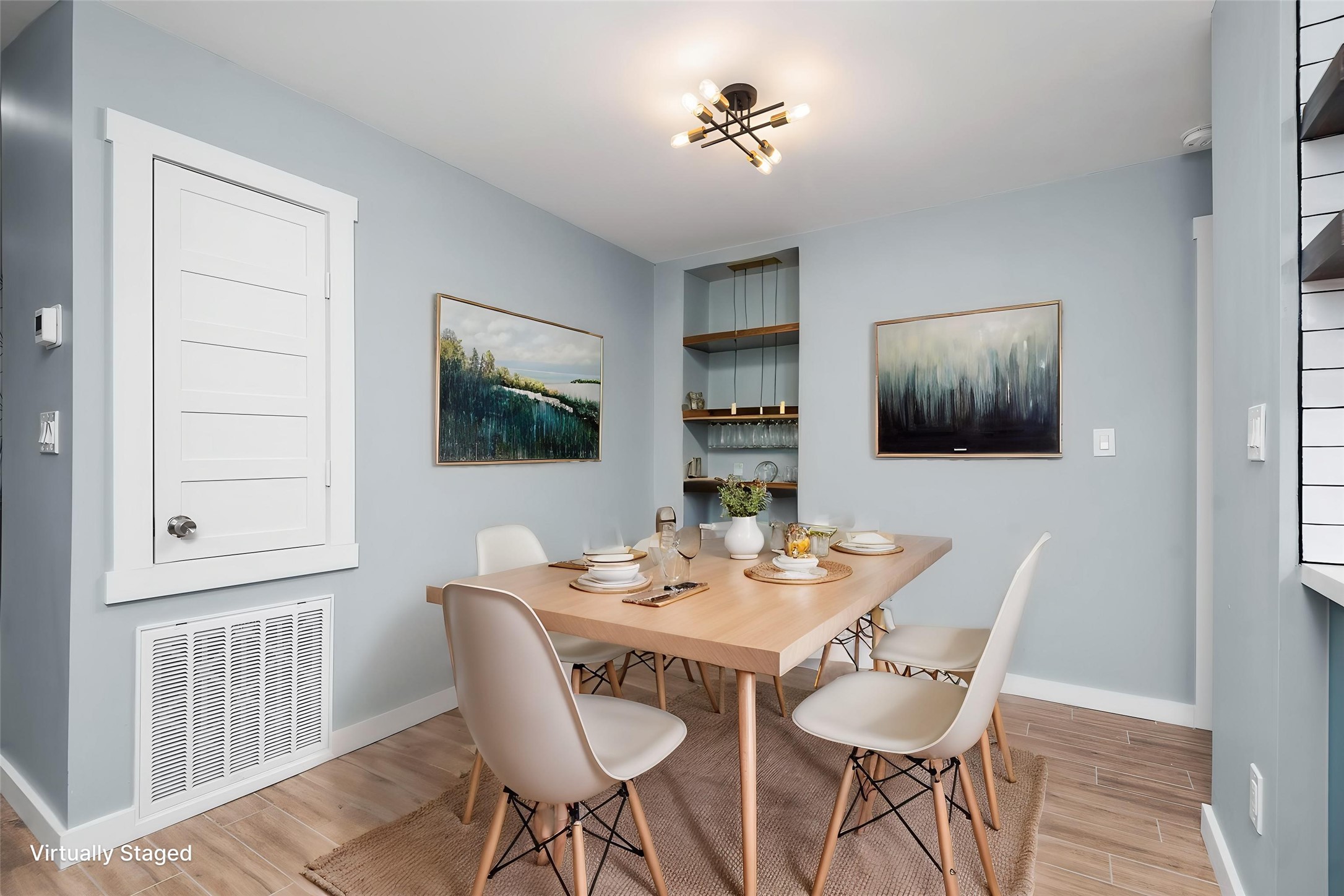 5000 Milwee Street, Unit 54 Houston, TX 77092 - Photo 8 of 25 An elegant dining space seamlessly connected to the kitchen — perfect for gathering. Virtually staged.