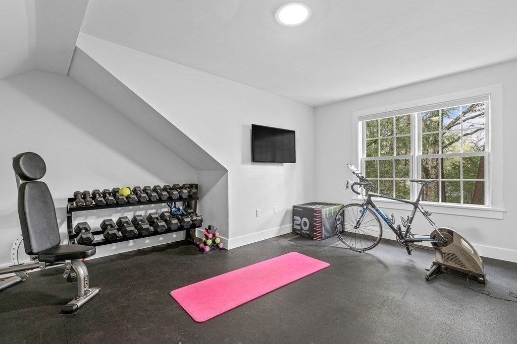 19 River Glen Road Wellesley, MA 02481 - Photo 27 of 31 a view of a room with gym equipment