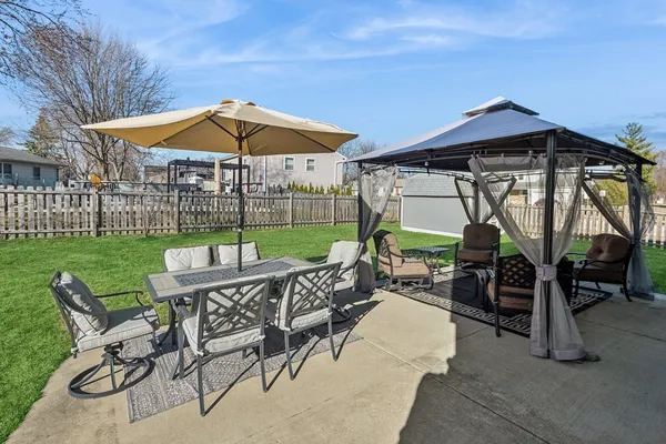a view of outdoor space yard deck patio and outdoor kitchen