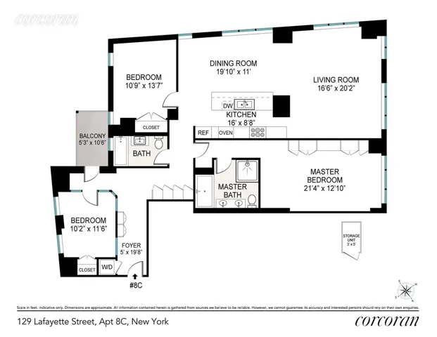 $3,995,000 | 129 Lafayette Street, Unit 8C | SoHo