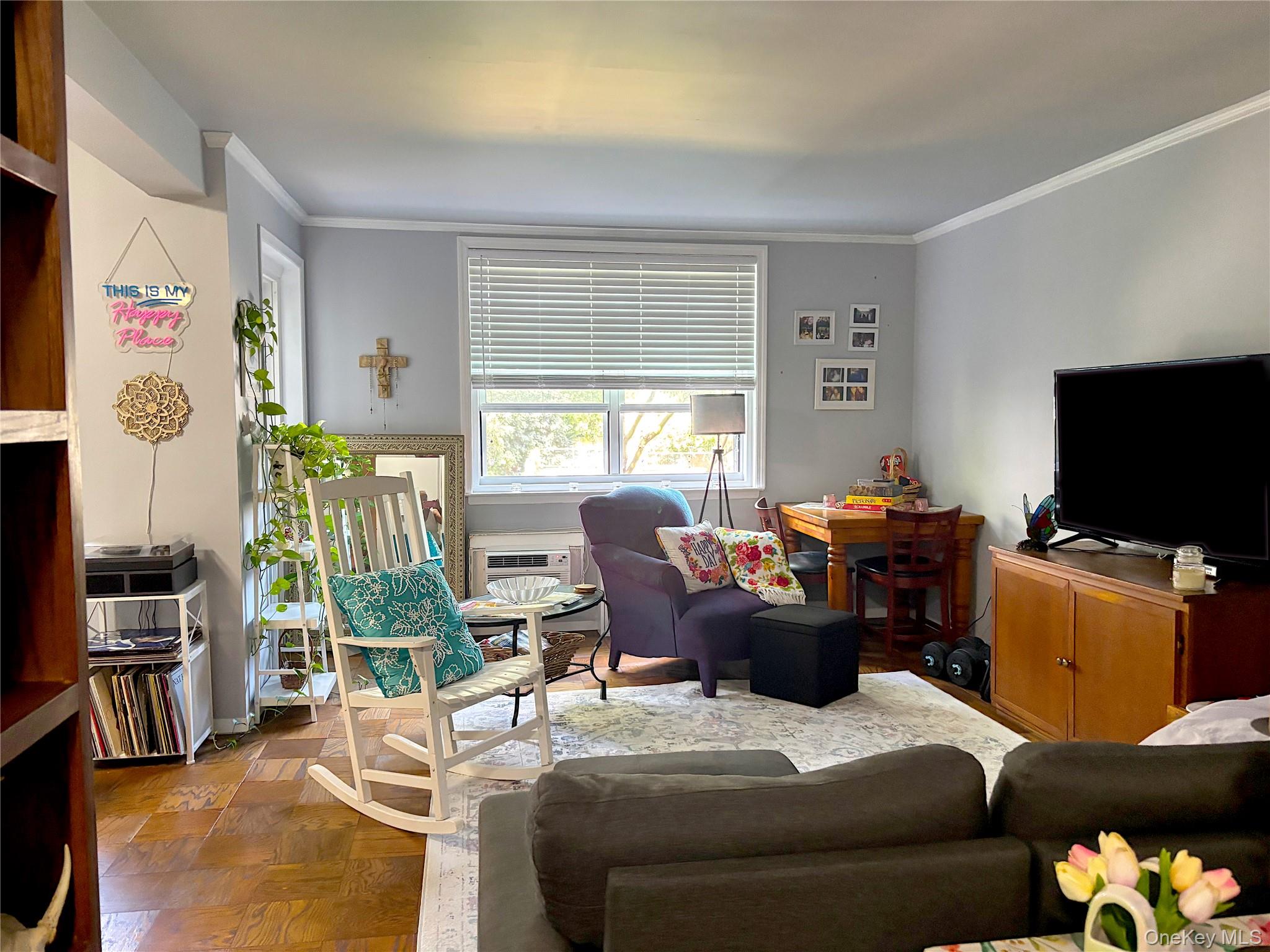 315 West 232nd Street, Unit 2M Bronx, NY 10463 - Photo 2 of 13 a living room with furniture and a flat screen tv
