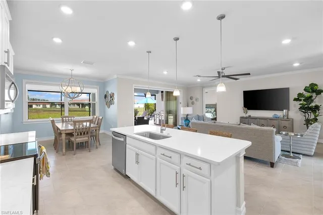 a view of kitchen with breakfast area