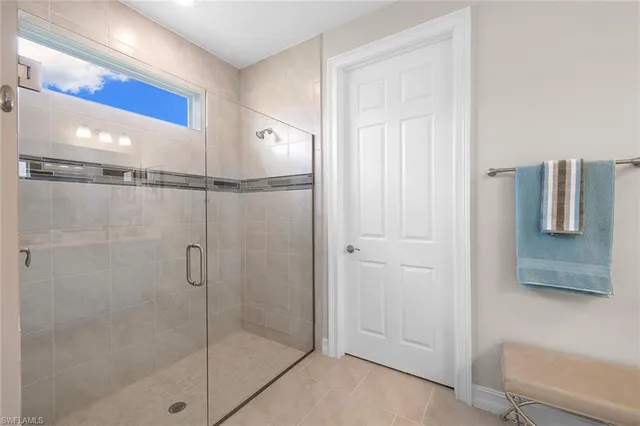a bathroom with a shower