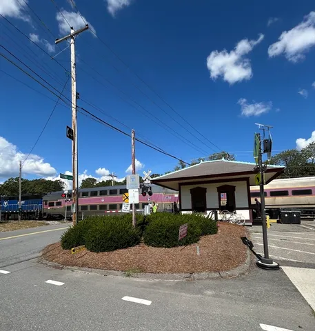 a view of a building with a patio
