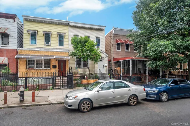 a car parked in front of a house