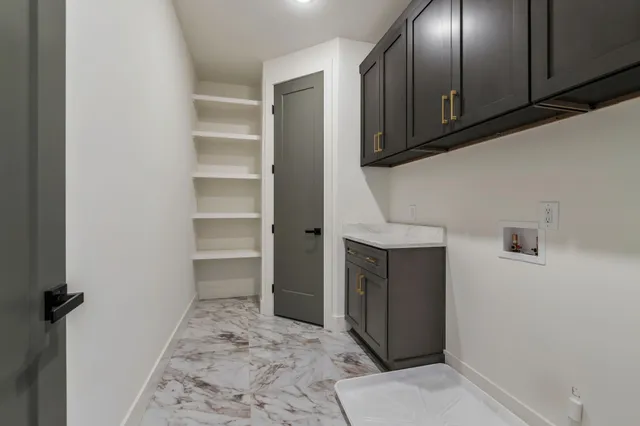a view of a hallway with closet