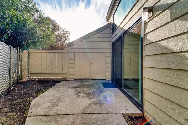 a backyard of a house