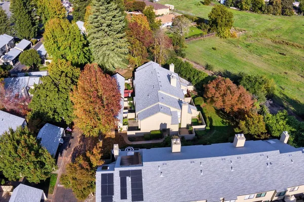 an aerial view of multiple house