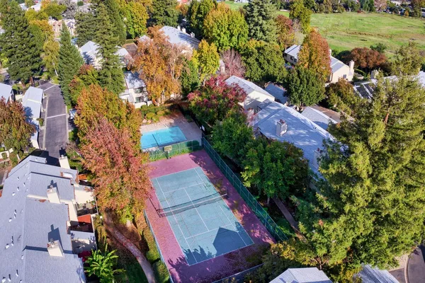 an aerial view of multiple house