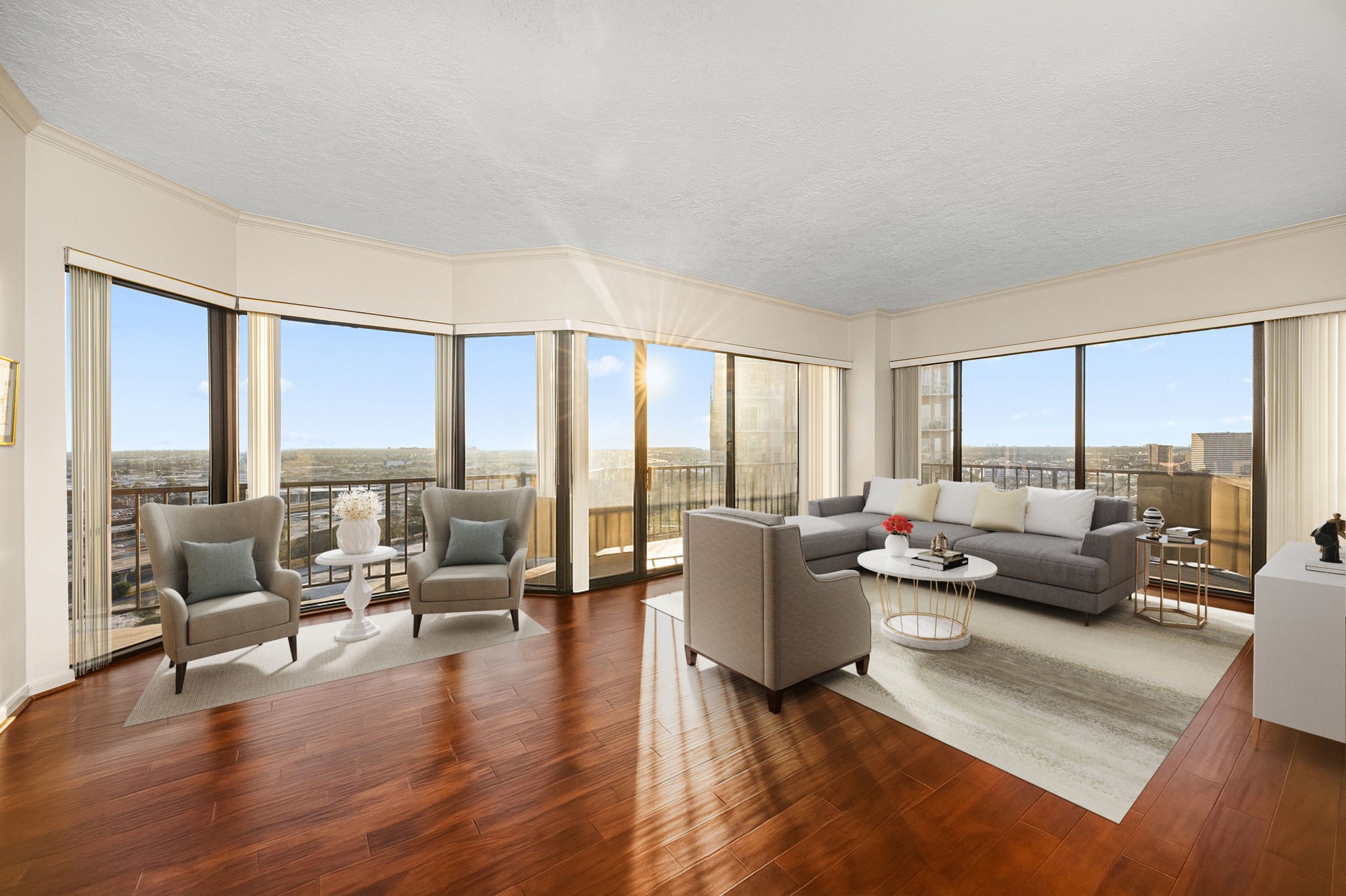 3350 McCue Road, Unit 2302 Houston, TX 77056 - Photo 7 of 35 Living room - virtually staged alternative furnishing and decor option.