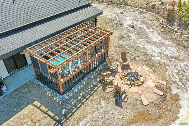 a balcony with couch