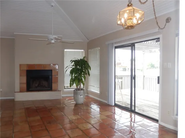 a view of a livingroom with a chandelier