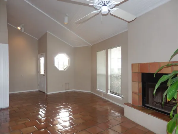 a view of a livingroom with a fireplace
