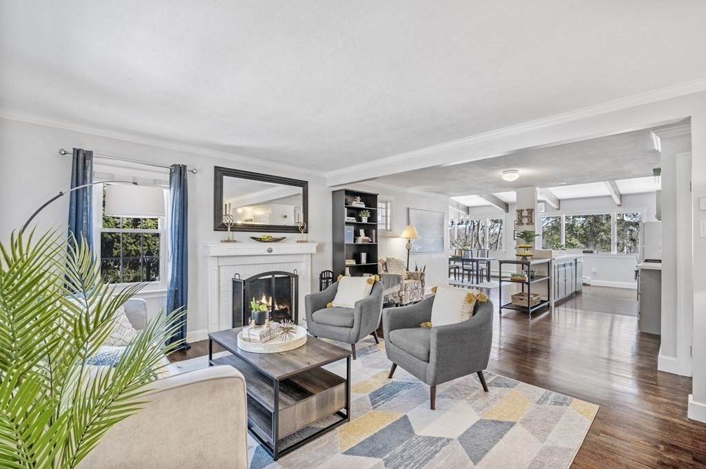 19 Walnut Road Swampscott, MA 01907 - Photo 4 of 36 a living room with furniture fireplace and wooden floor