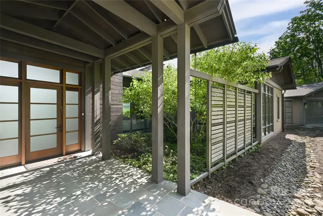 a view of a backyard door
