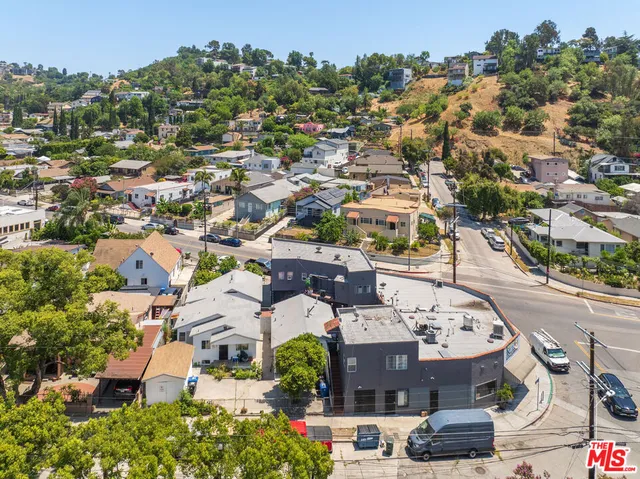 an aerial view of a city