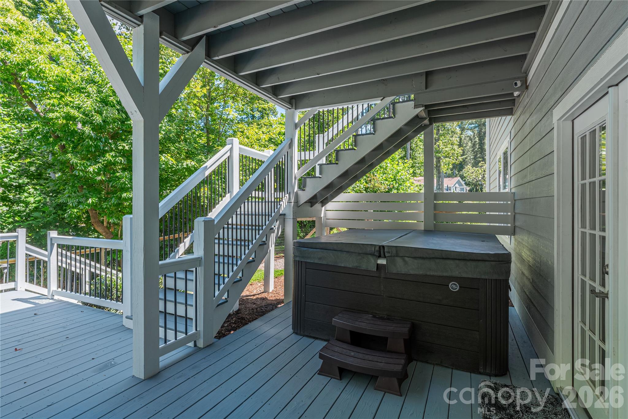 348 Olivet Lane Fletcher, NC 28732 - Photo 34 of 39 a view of balcony with wooden floor and outdoor seating