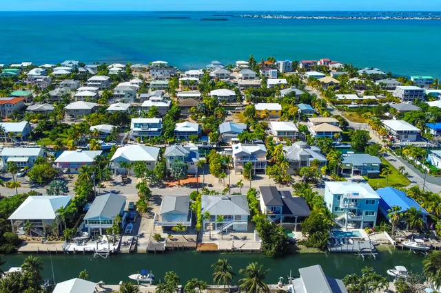 an aerial view of multiple house