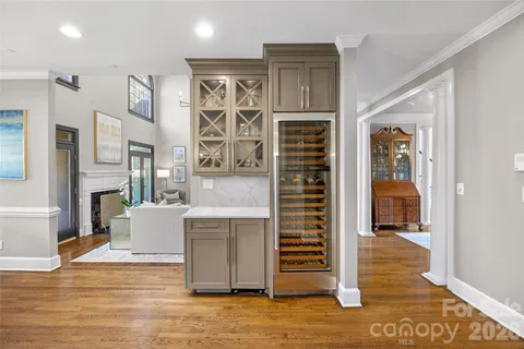 a view of livingroom with furniture and a fireplace