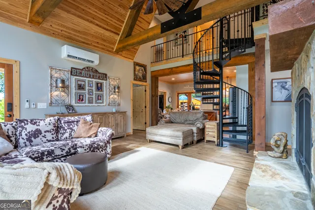 a living room with furniture