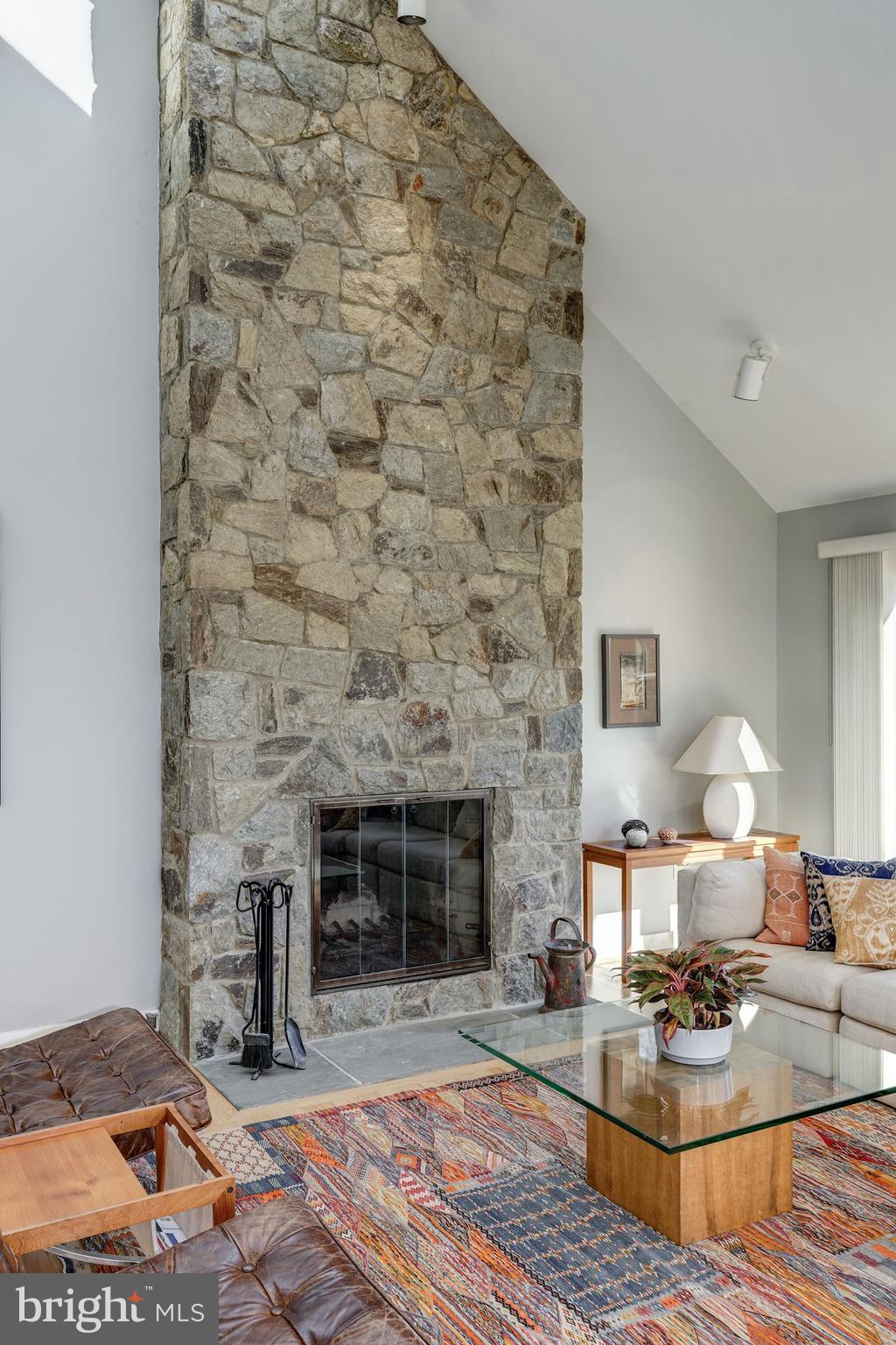 6607 Persimmon Tree Road Cabin John, MD 20818 - Photo 13 of 42 Stunning Stone Fireplace