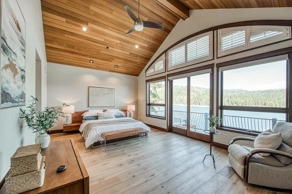 a view of a patio with a table