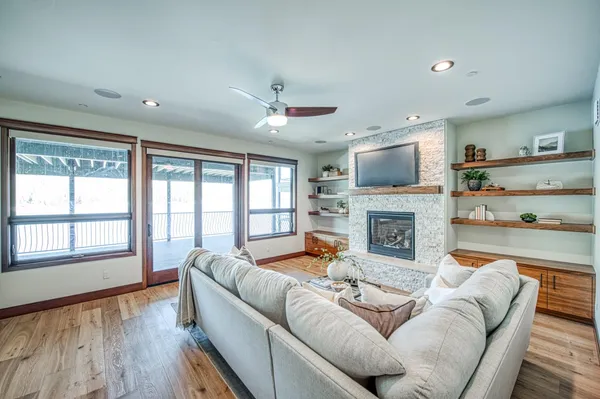 a front view of a house with a garage