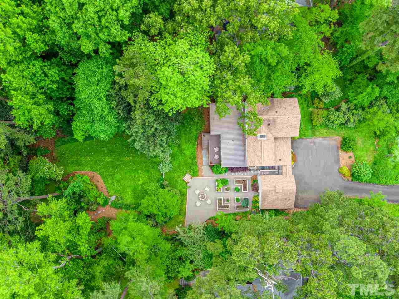 2251 Cranford Road Durham, NC 27705 - Photo 28 of 30 This aerial shot truly captures the privacy the backyard provides.