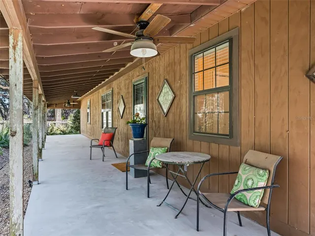 a outdoor living space with furniture