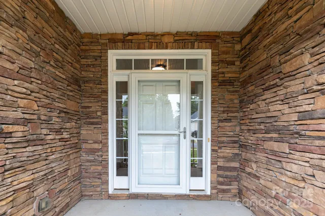 a front view of a house with a window
