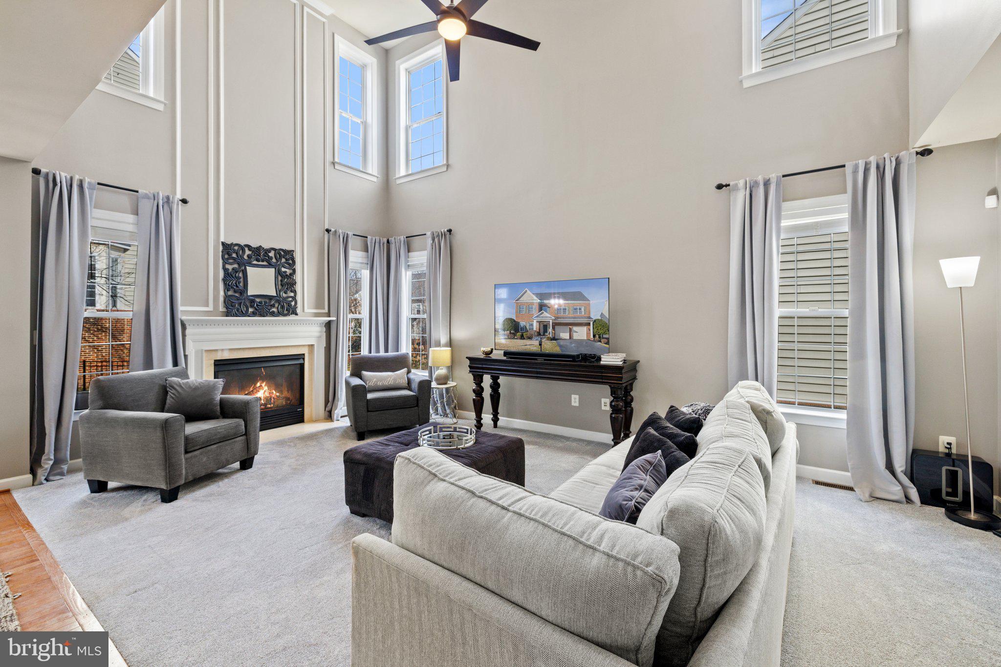 42624 Emperor Ashburn, VA 20148 - Photo 18 of 56 a living room with furniture a fireplace and a flat screen tv