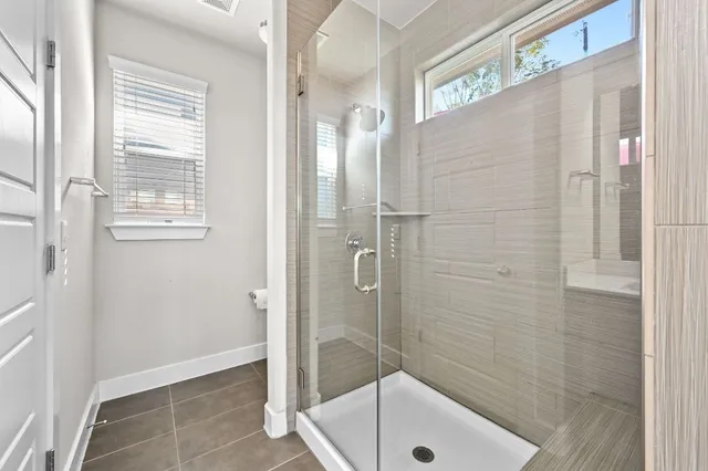 a bathroom with a shower