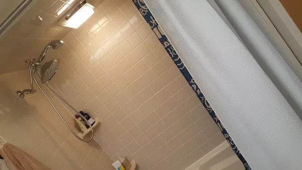 a bathroom with a shower