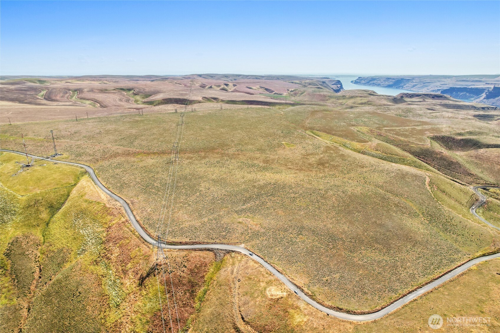 a view of a swimming pool and an ocean view
