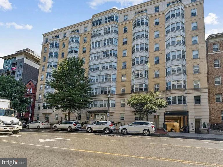 Modern urban living in a stylish building.