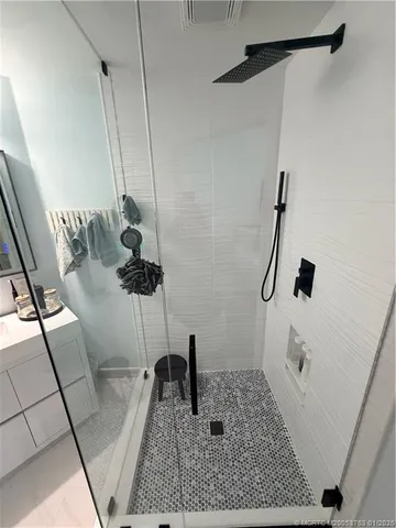 a bathroom with a shower